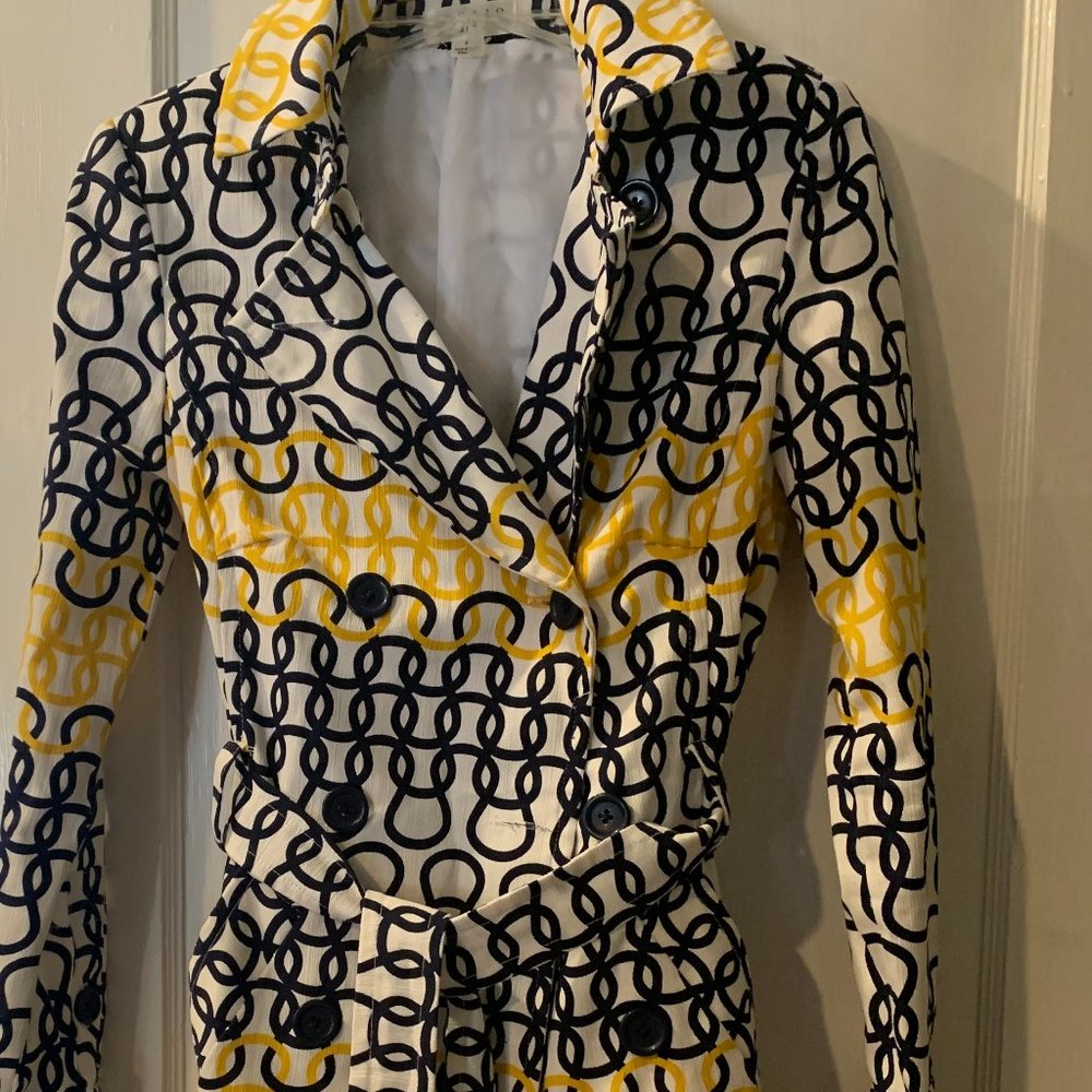 Studio JPR Women's Coat Size Small Yellow and Navy